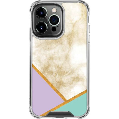 Angled Marble iPhone 16 Pro Clear Case